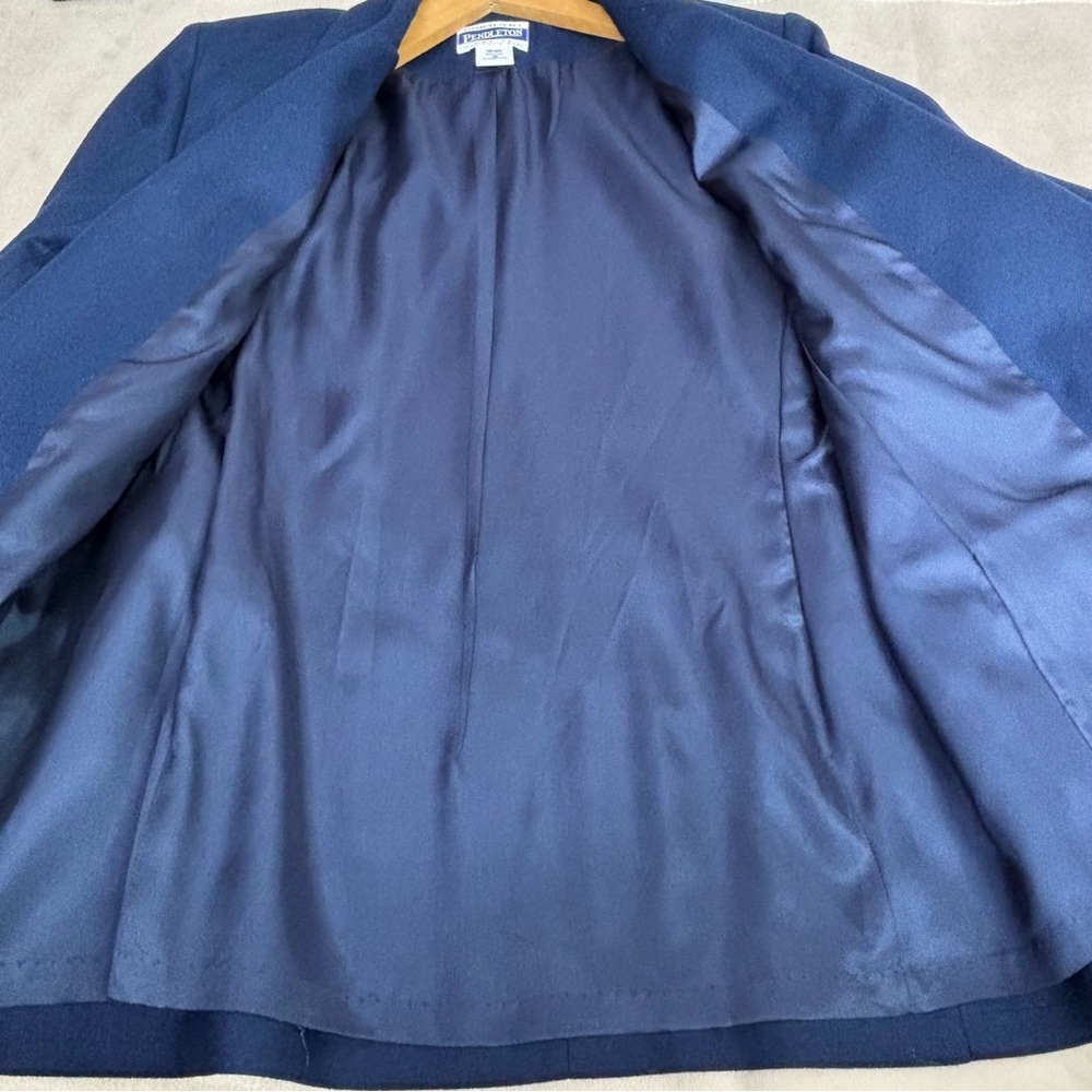 Pendleton Vintage Navy Blue Blazer Suit Jacket Size 10 Petite Gold Tone Buttons - Picture 6 of 12